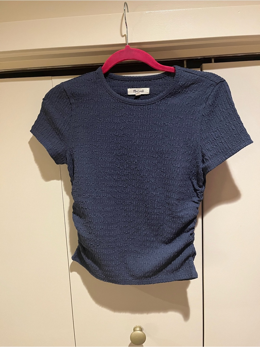 Madewell Navy Textured Short Sleeve Tee